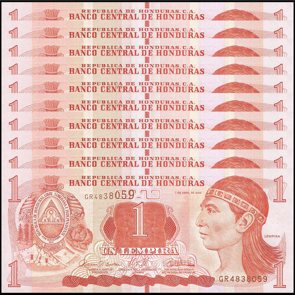 Honduras - 1 Lempira 2022 - Pick- 96e / B344e - Set 10 PCS