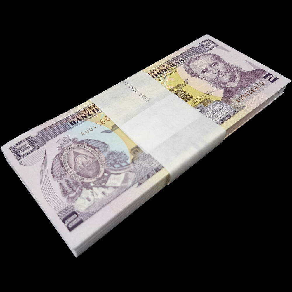 Honduras -  2 Lempiras 2022 - Pick # 97e - Bundle 100 PCS