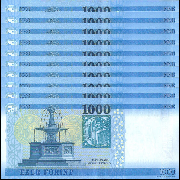 Hungary -  1000 Forint 2025 - Pick # 203f  - Set 10 PCS