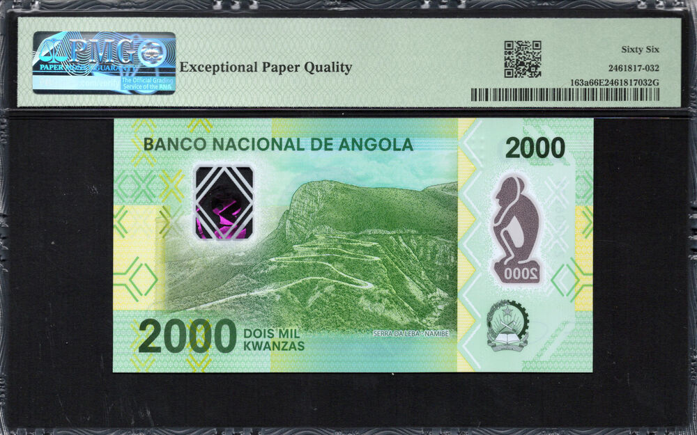 Angola -  2000 Kwanzas 2020 - Pick # 163a - PMG 66 EPQ
