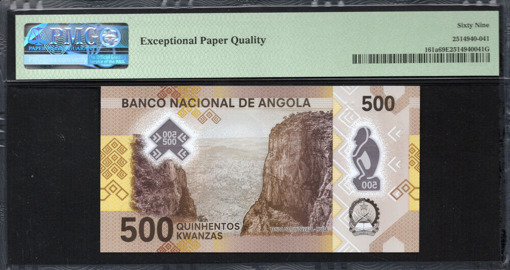 Angola -  500 Kwanzas 2020 - Pick # 161a - PMG 69 EPQ