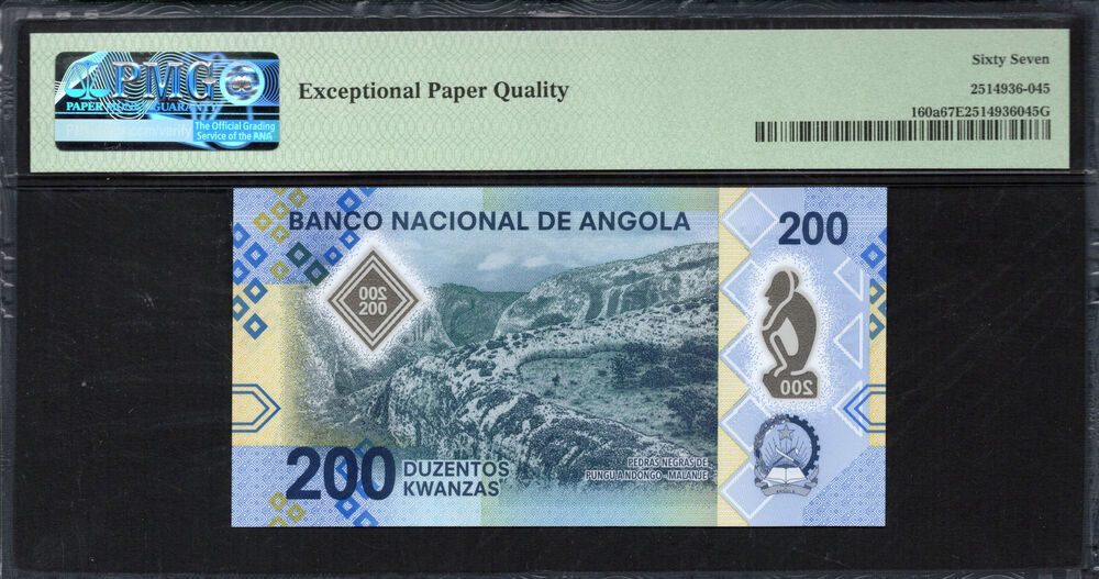 Angola -  200 Kwanzas 2020 - Pick # 160a - PMG 67 EPQ