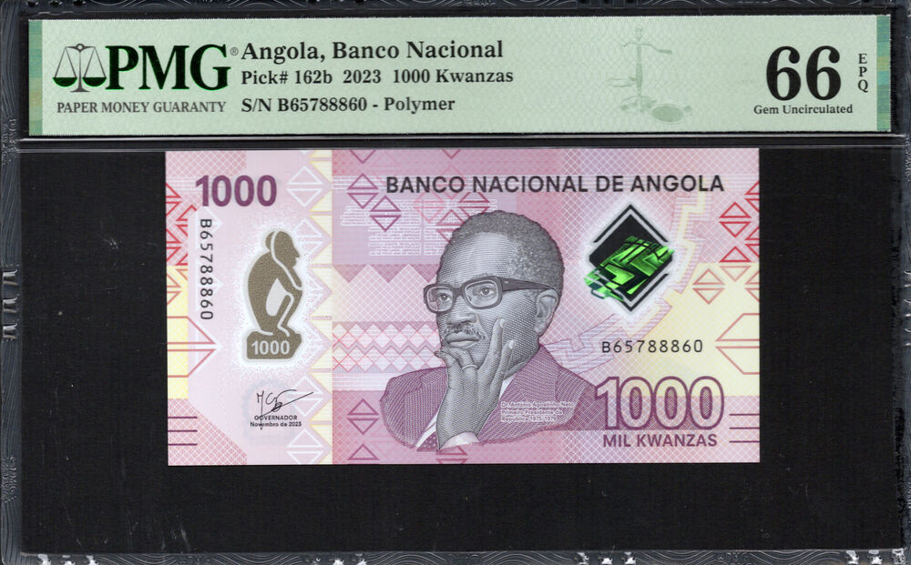 Angola -  1000 Kwanzas 2023 - Pick # 162b - PMG 66 EPQ