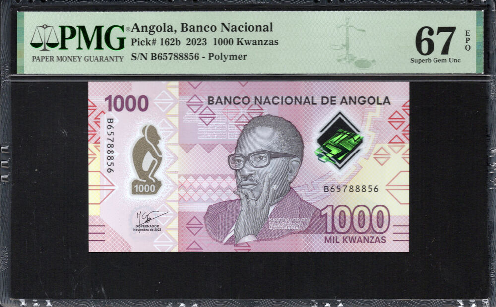 Angola -  1000 Kwanzas 2023 - Pick # 162b - PMG 67 EPQ
