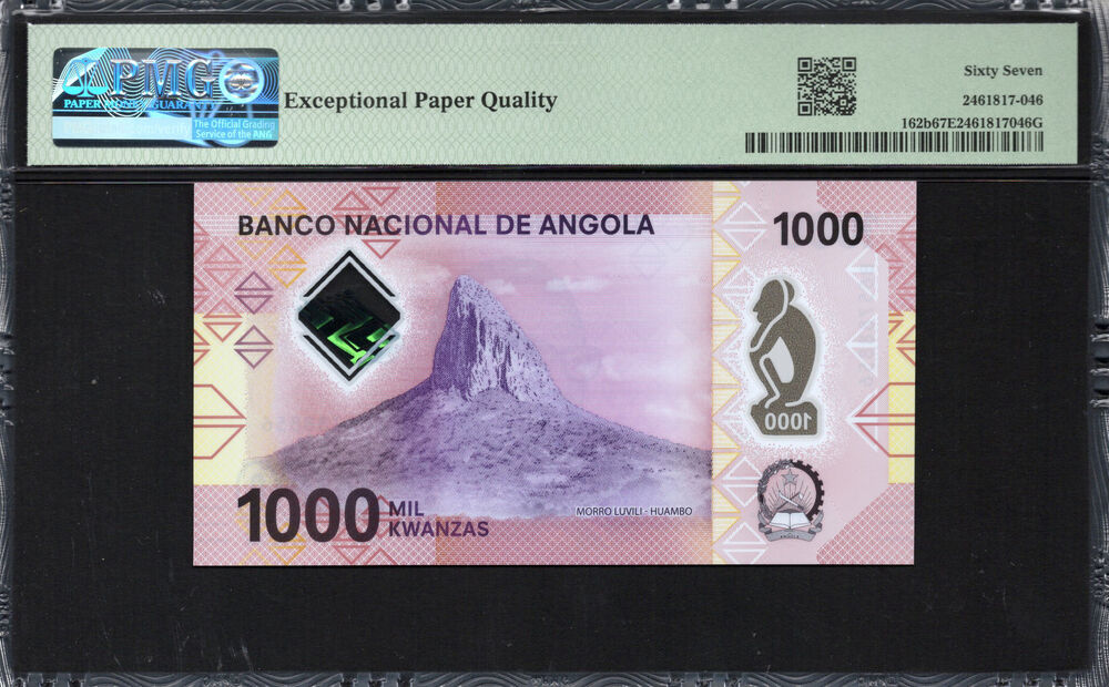 Angola -  1000 Kwanzas 2023 - Pick # 162b - PMG 67 EPQ