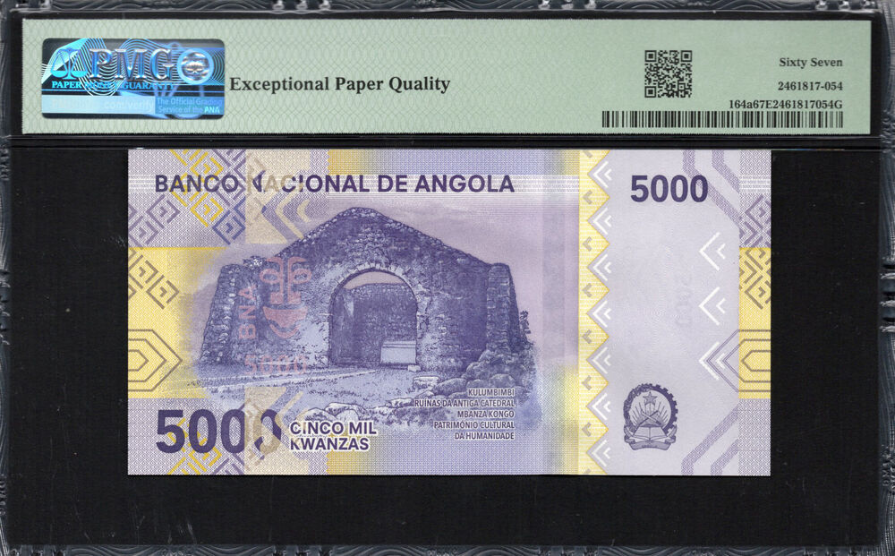 Angola -  5000 Kwanzas 2020 - Pick # 164a - PMG 67 EPQ