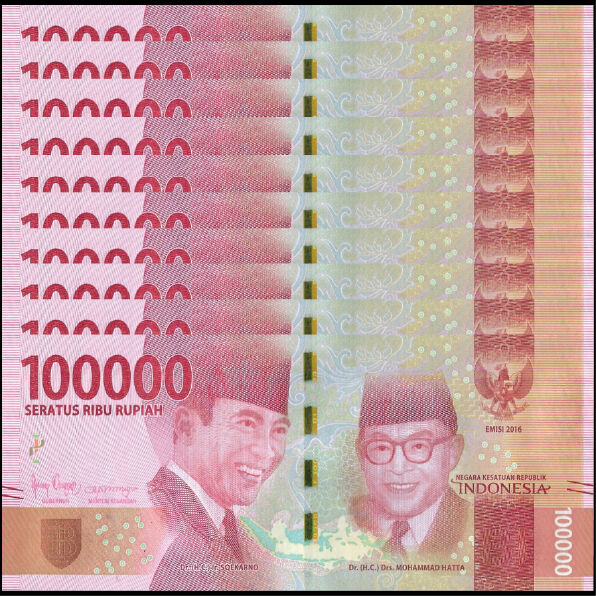 Indonesia - 100.000 Rupiah 2018 - Pick # 160c - Set 10 PCS
