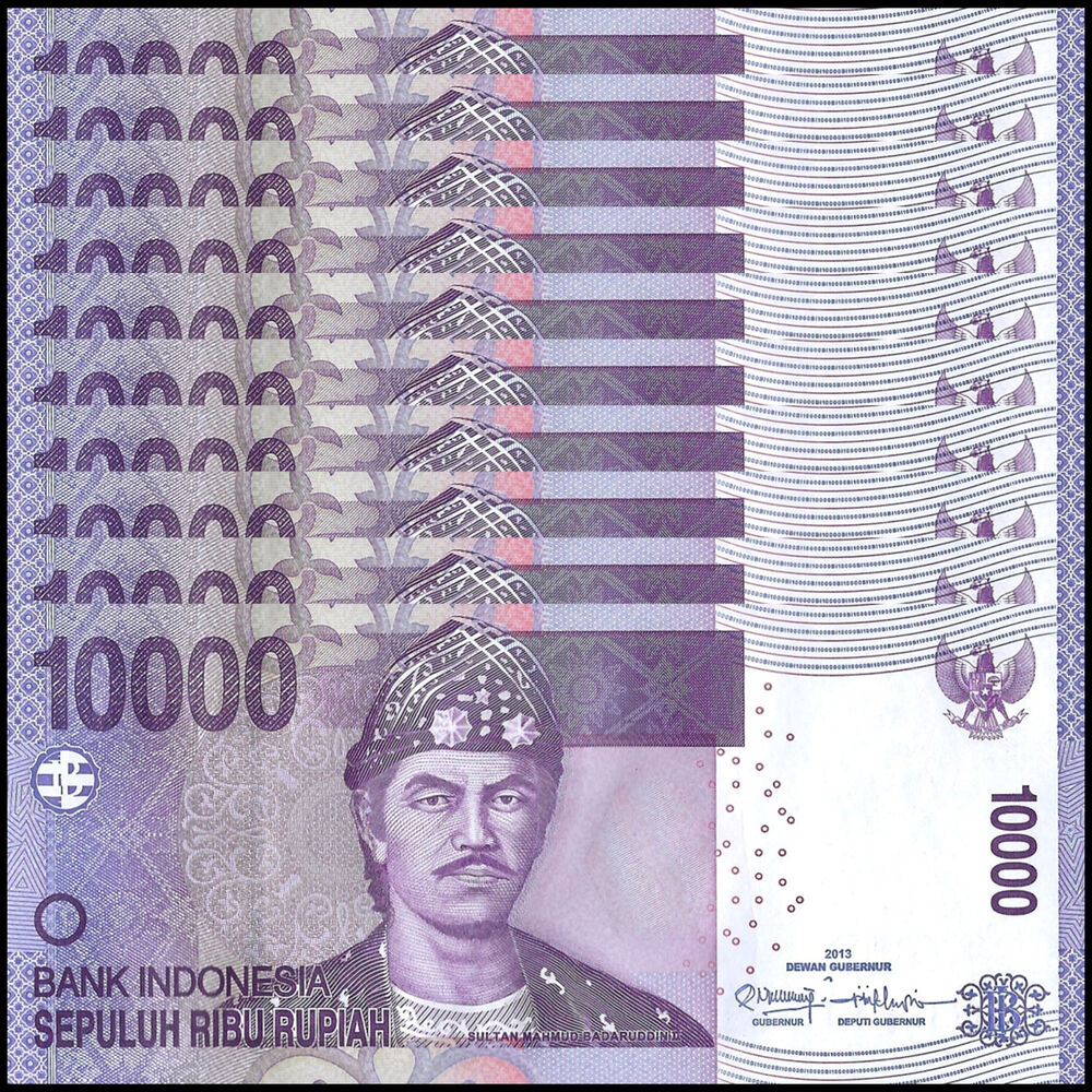 Indonesia -  10.000 Rupiah 2013 - Pick # 150e - Set 10 PCS