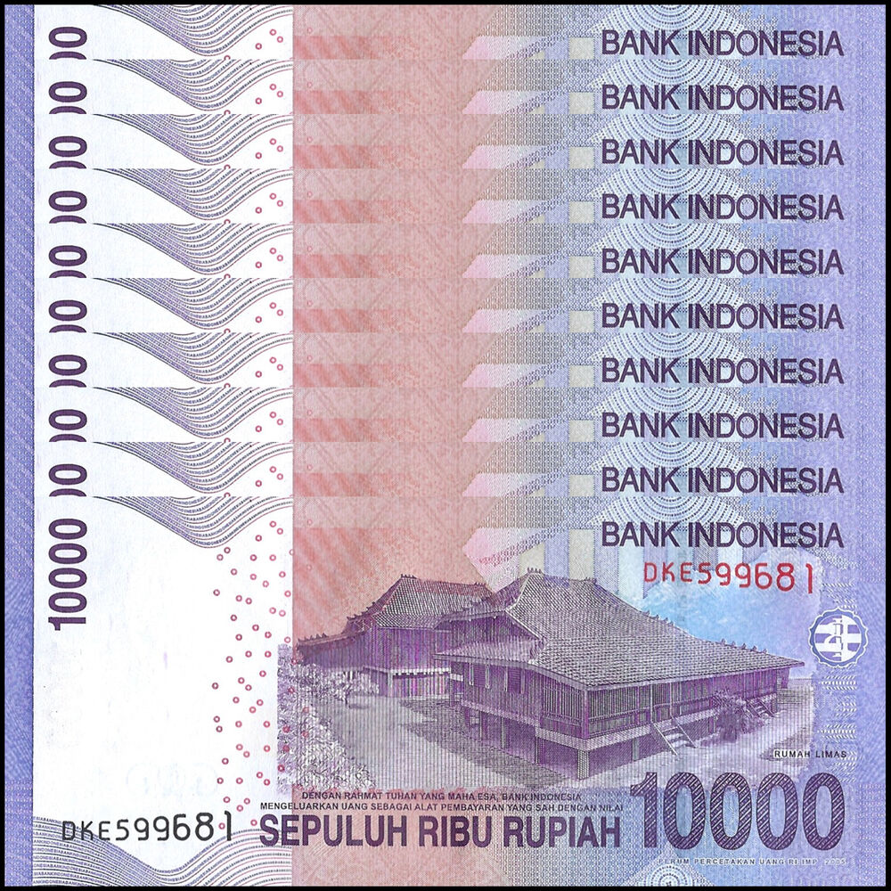 Indonesia -  10.000 Rupiah 2013 - Pick # 150e - Set 10 PCS