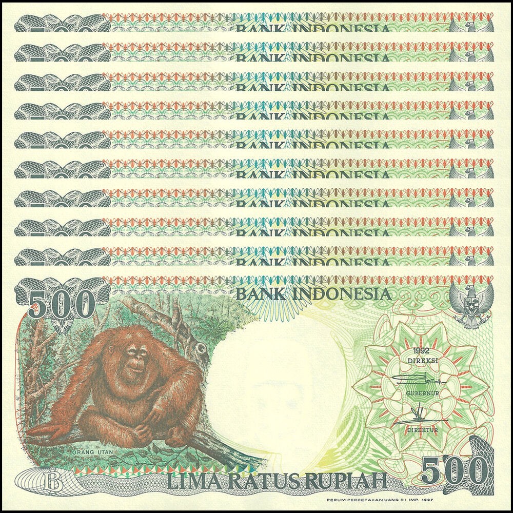 Indonesia - 500 Rupiah 1997 - Pick- 128f - Set 10 PCS