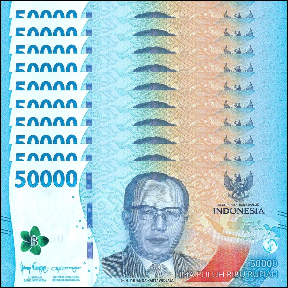 Indonesia -  50.000 Rupiah 2024 - Pick # 167c - Set 10 PCS