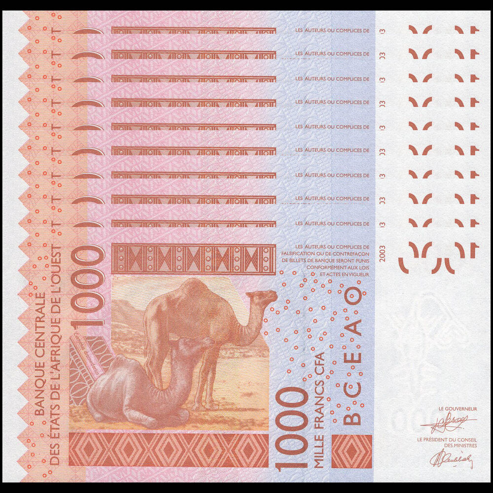 West African States - Ivory Coast - 1000 Francs 2024 - Pick- NEW / B121Ax - Set 10 PCS