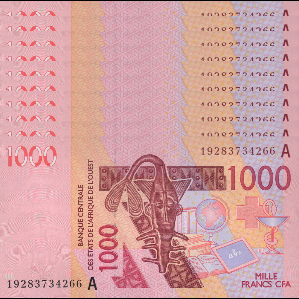 West African States -  Ivory Coast - 1000 Francs 2019 - Pick # 115As - Set 10 PCS