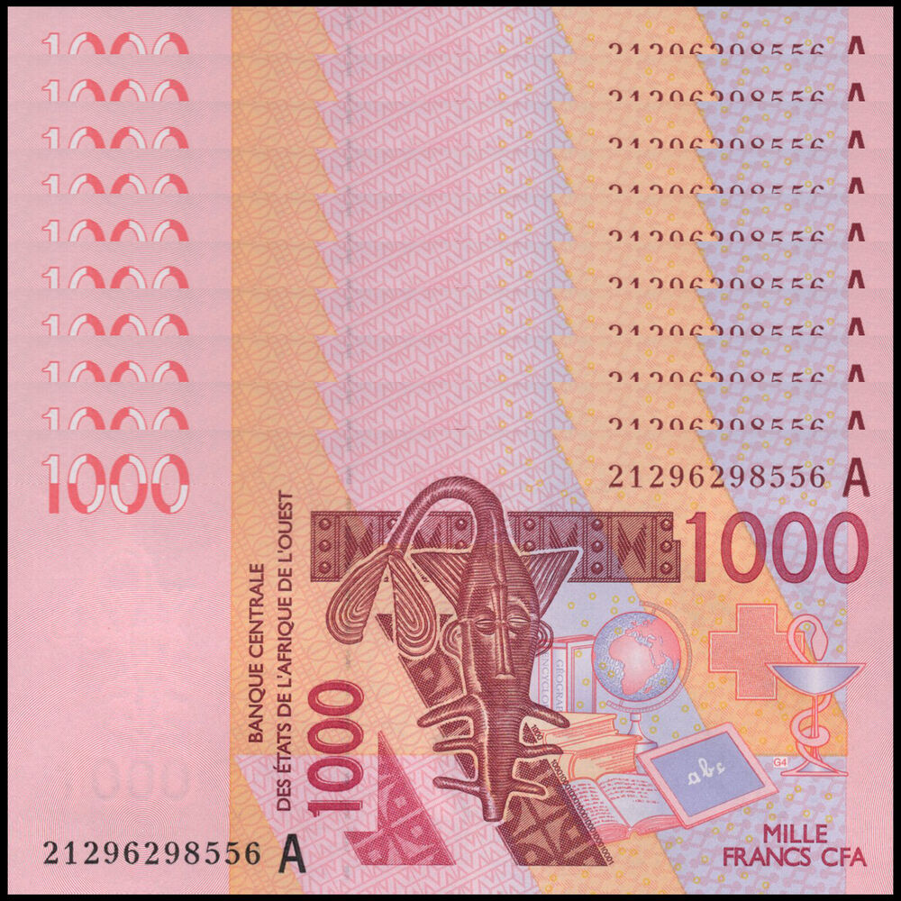 West African States -  Ivory Coast - 1000 Francs 2021 - Pick # 115Au - Set 10 PCS