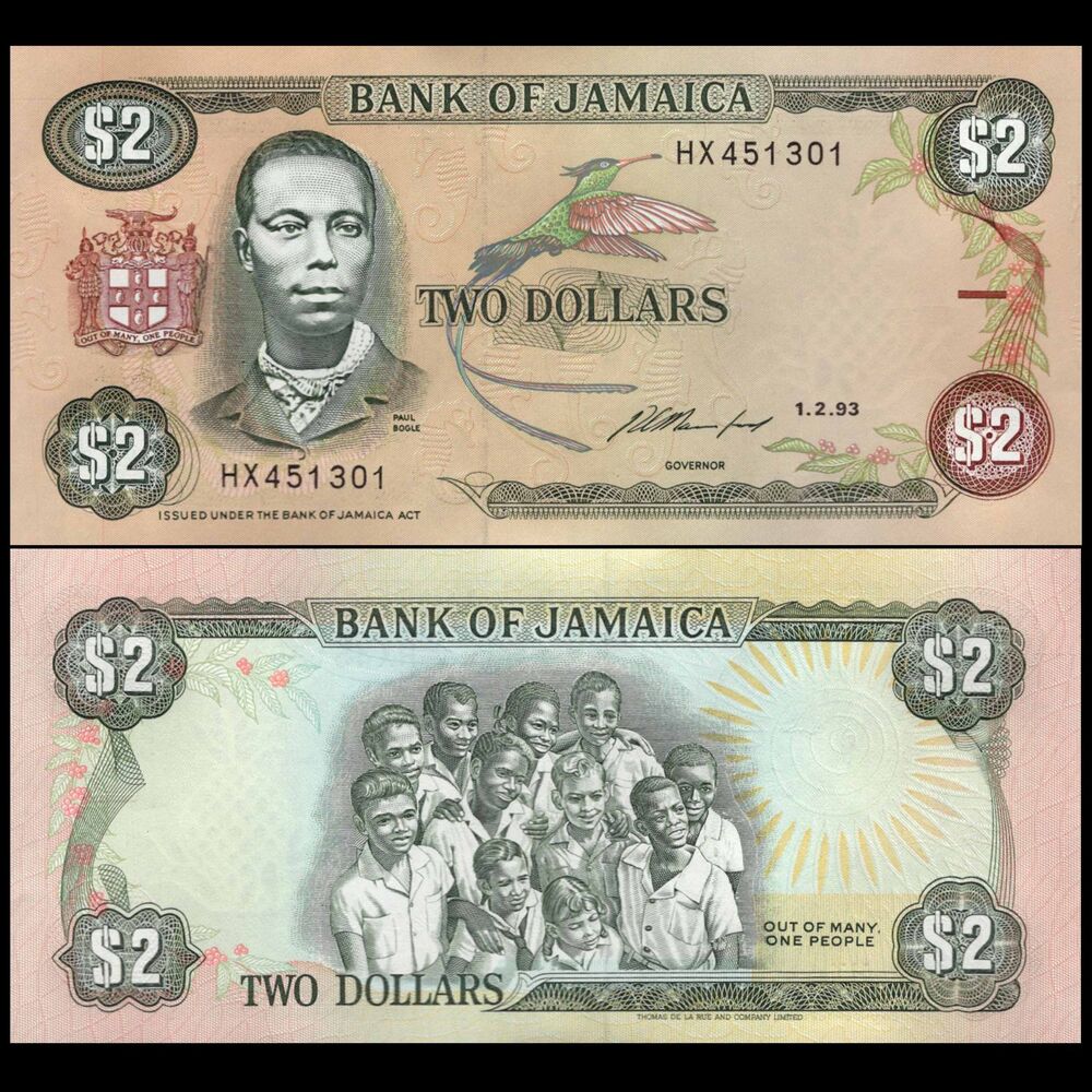 Jamaica -  2 Dollars 1993 - Pick # 69e - Set 10 PCS