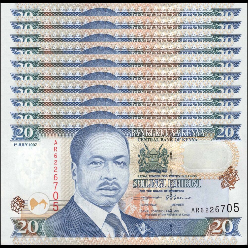 Kenya -  20 Shillings 1997 - Pick # 35b - Set 10 PCS