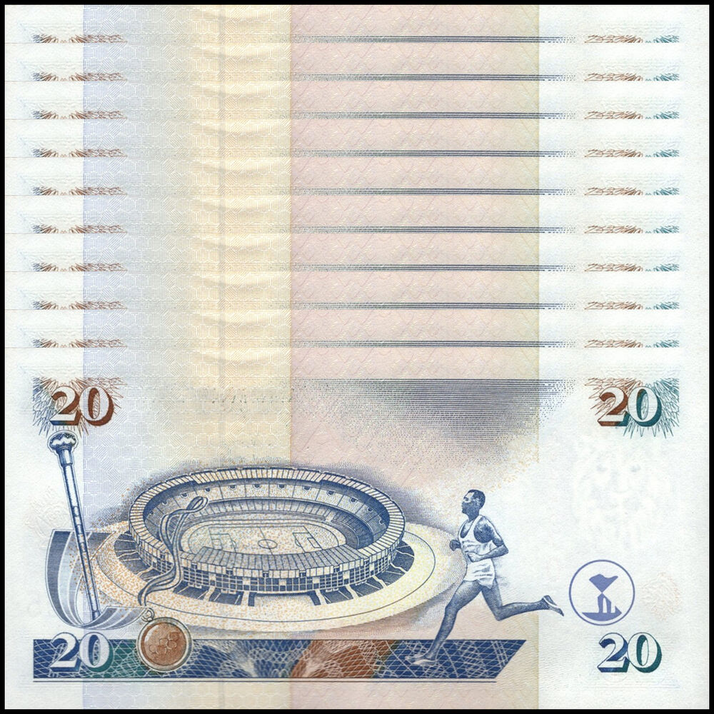 Kenya -  20 Shillings 1997 - Pick # 35b - Set 10 PCS