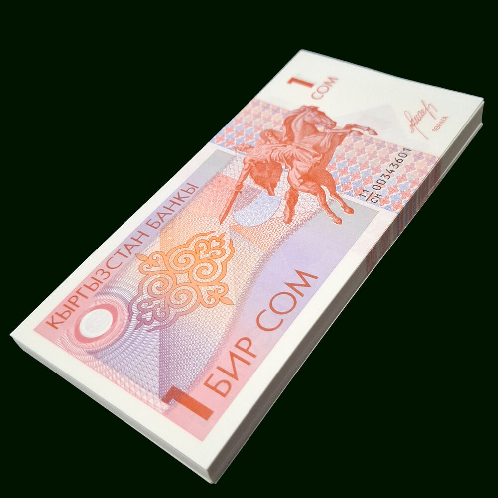 Kyrgyzstan - 1 Som 1993 - Pick # 4 - Bundle 100 PCS