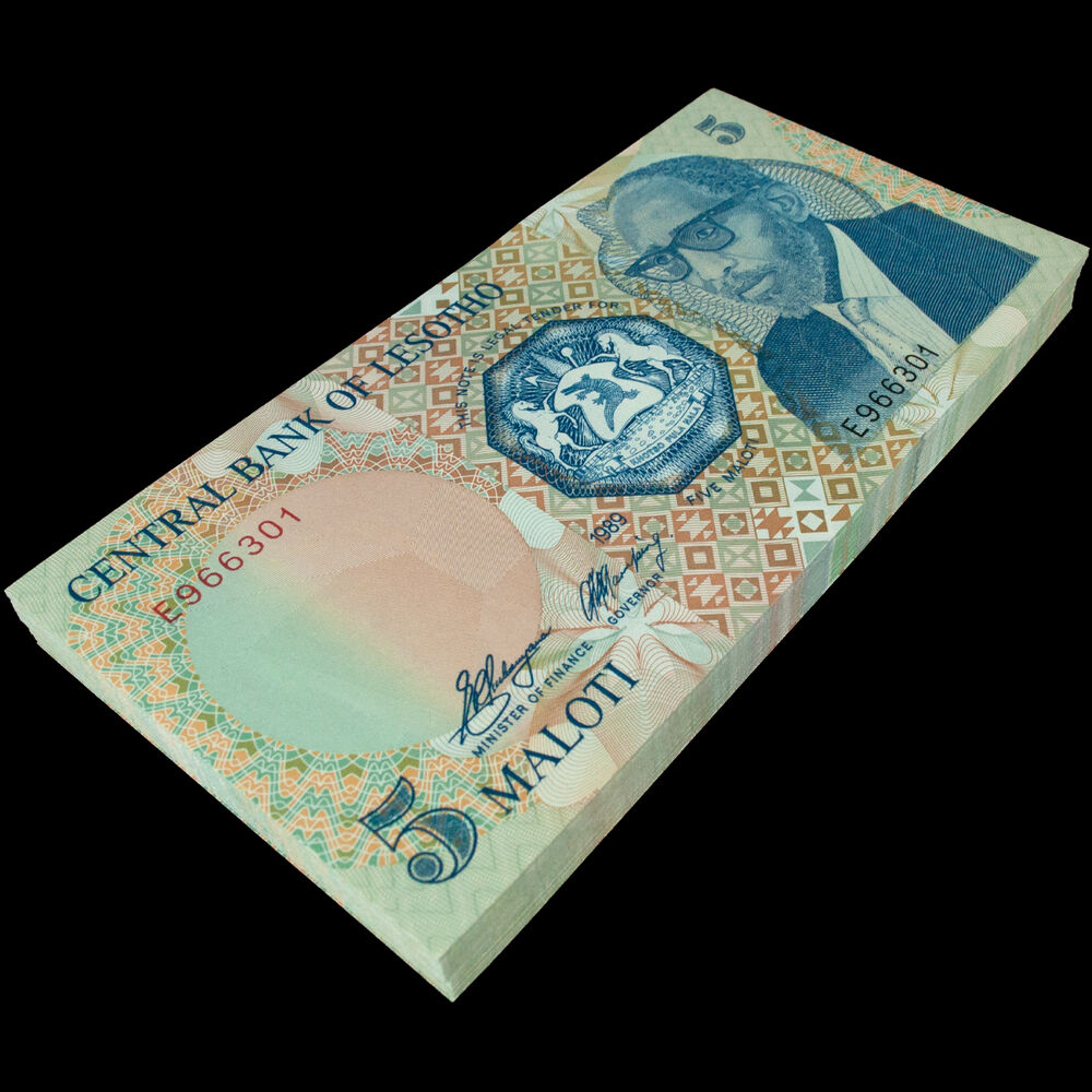 Lesotho - 5 Maloti 1989 - Pick- 10 / B207 - Bundle 100 PCS
