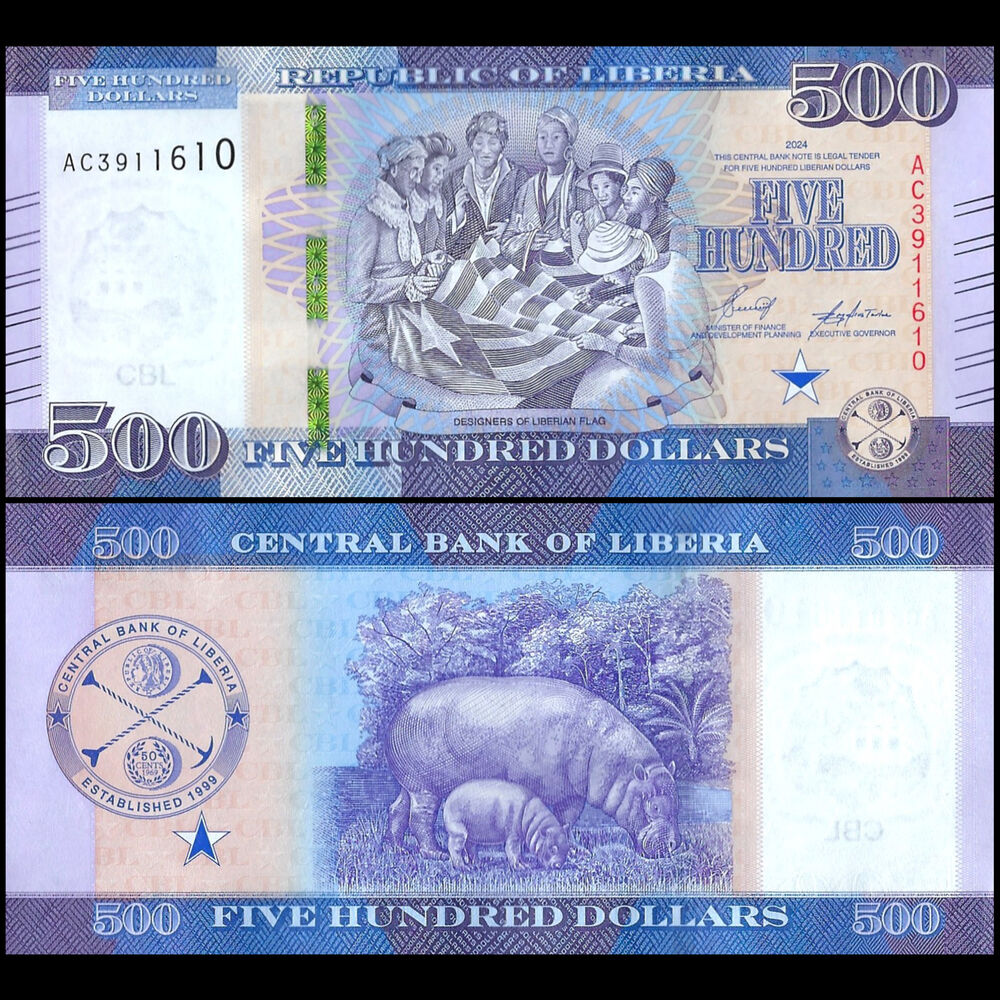 Liberia - 500 Dollars 2024 - Pick # 40b - Set 10 PCS