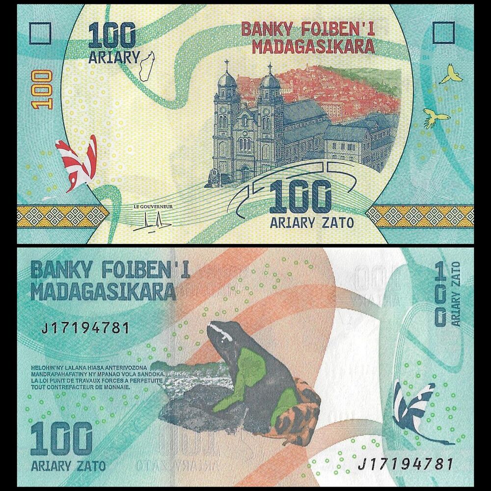 Madagascar - 100 Ariary 2022 - Pick- 97b / B332b - Bundle 100 PCS