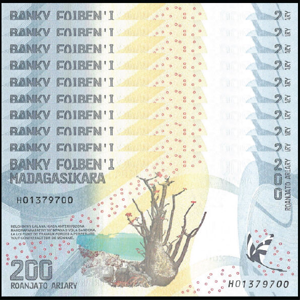 Madagascar - 200 Ariary 2022 - Pick # 98b - Set 10 PCS