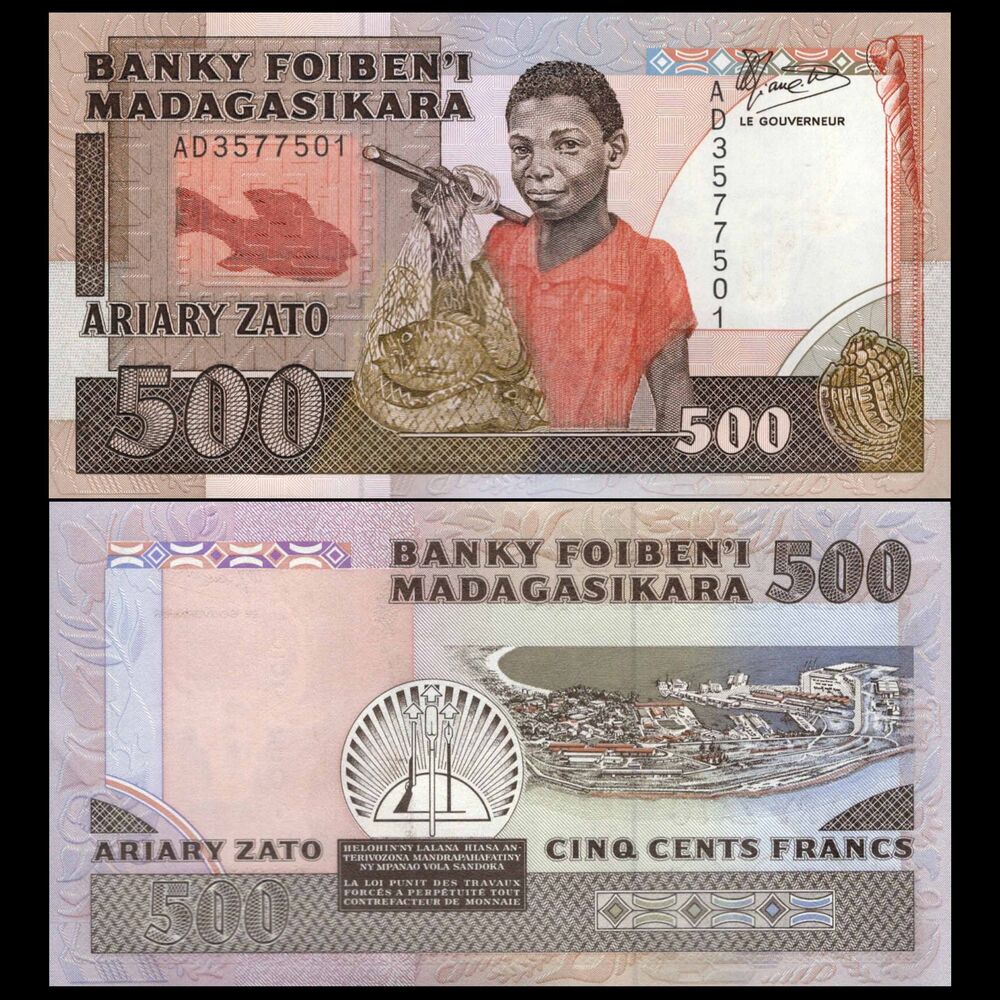 Madagascar -  500 Francs 1988 - Pick # 71a - Set 10 PCS