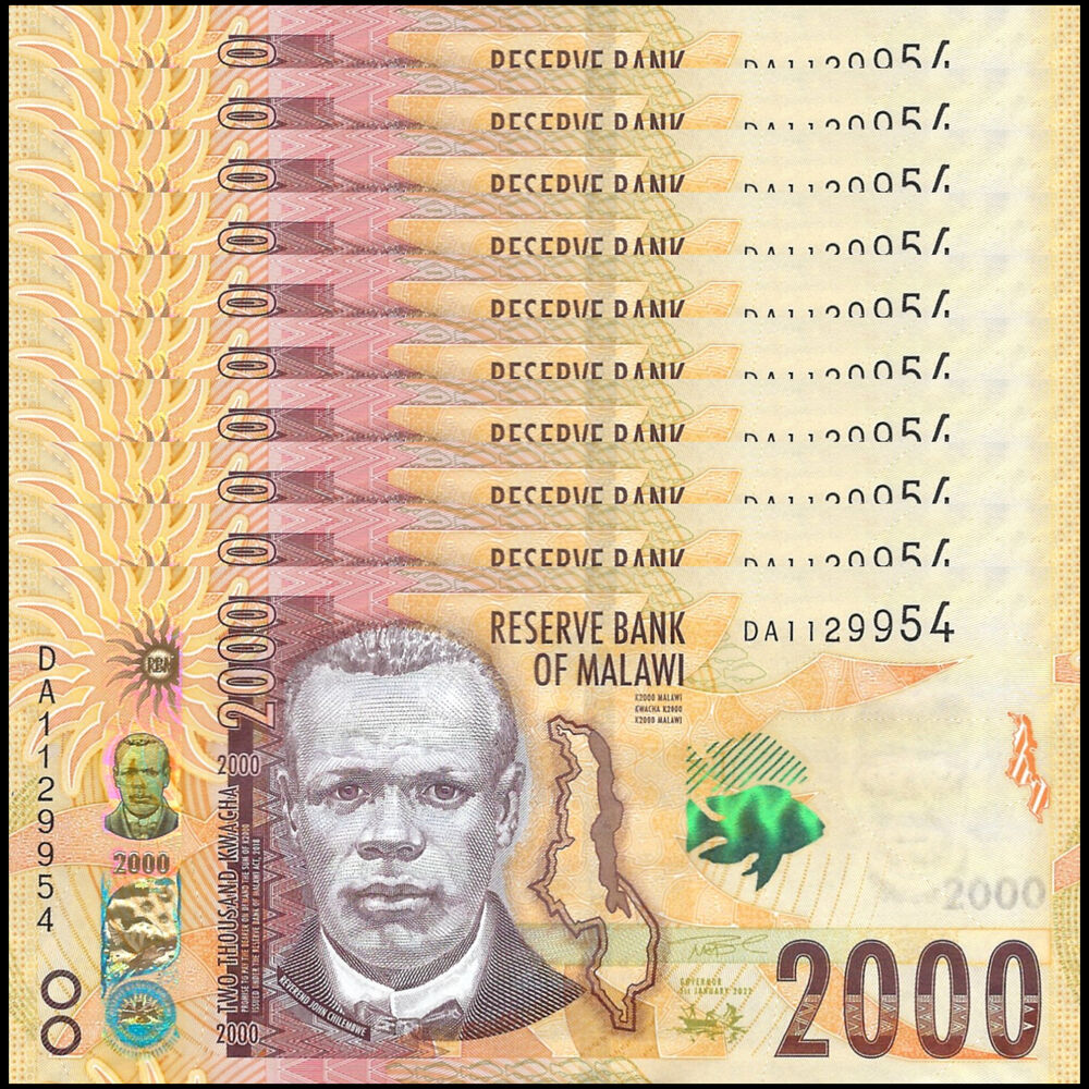 Malawi - 2000 Kwacha 2022 - Pick # 70b - Set 10 PCS