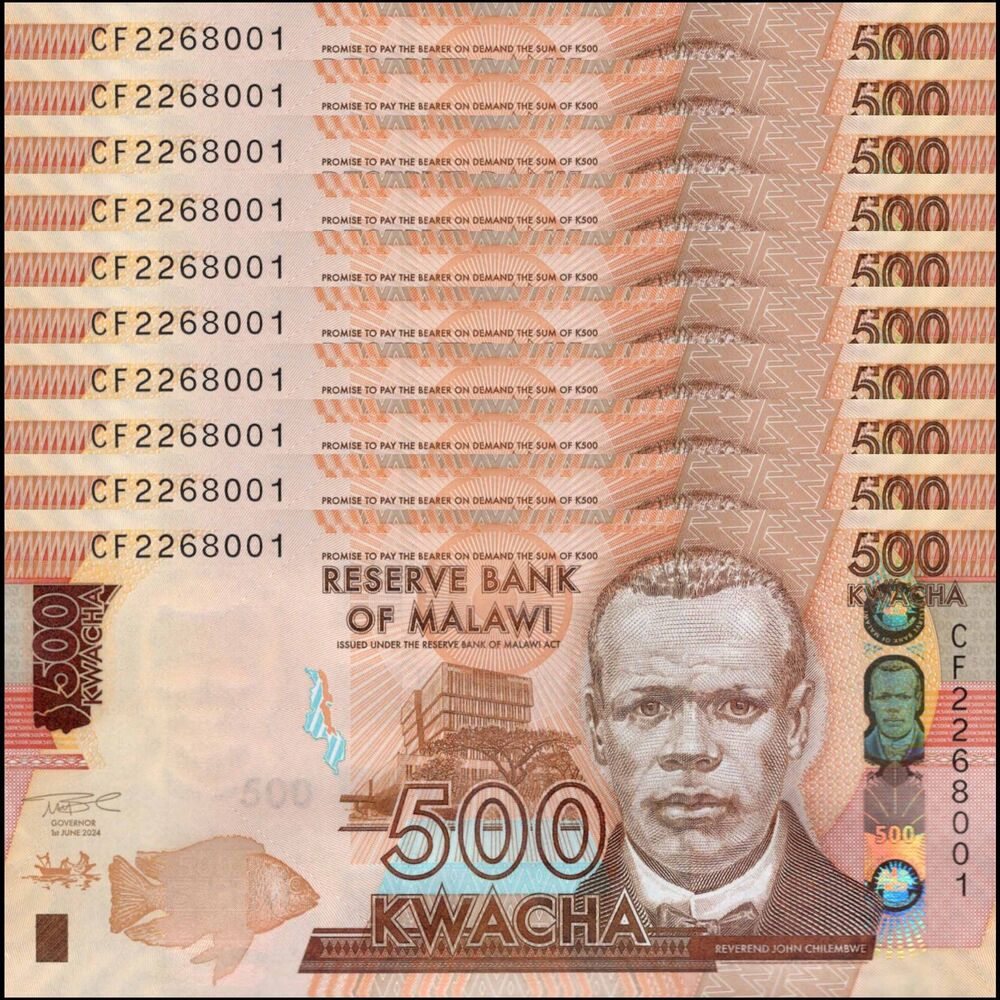 Malawi -  500 Kwacha 2024 - Pick # NEW - Set 10 PCS