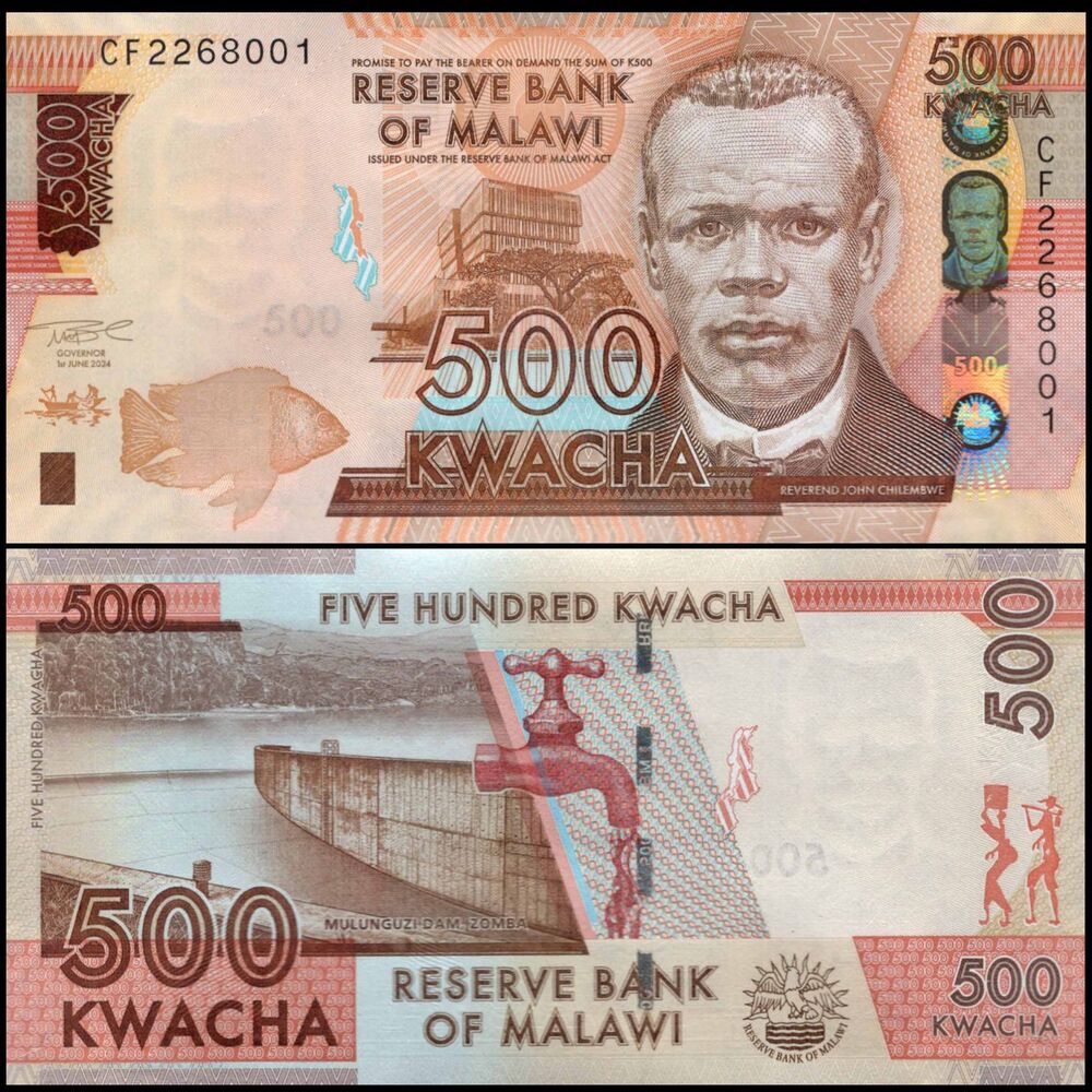 Malawi -  500 Kwacha 2024 - Pick # NEW - Bundle 100 PCS