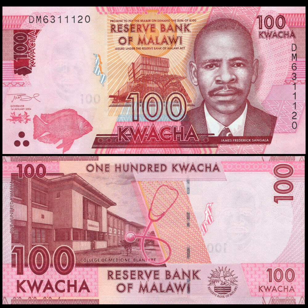 Malawi -  100 Kwacha 2024 - Pick # NEW - Brick 1000 PCS
