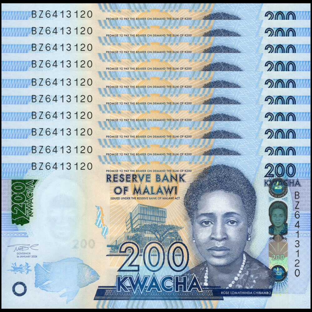 Malawi -  200 Kwacha 2024 - Pick # NEW - Set 10 PCS
