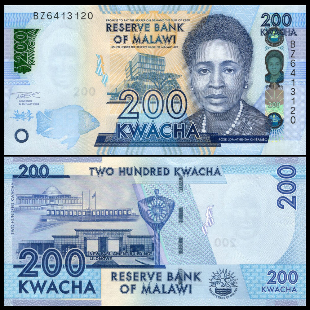 Malawi -  200 Kwacha 2024 - Pick # NEW - Bundle 100 PCS