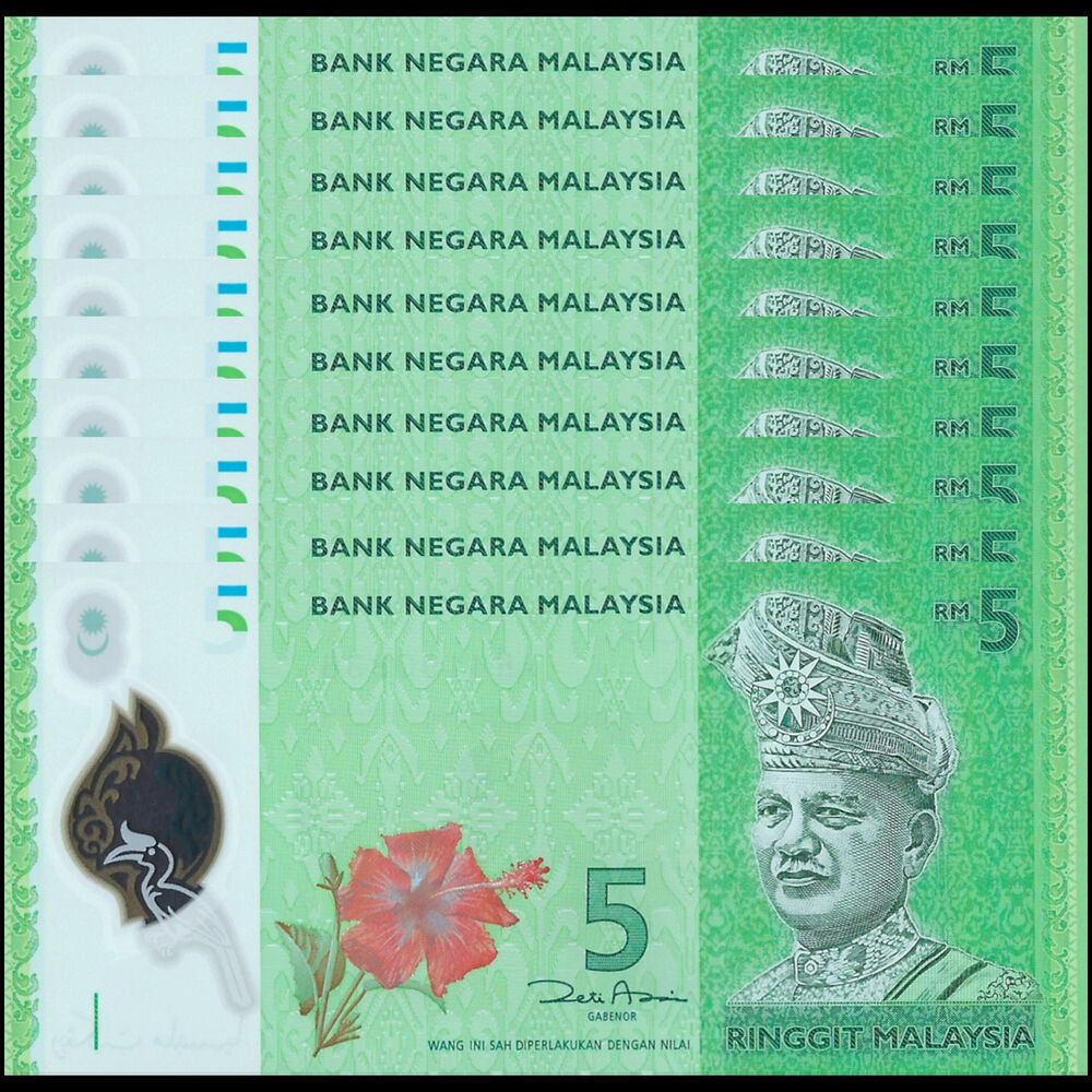 Malaysia -  5 Ringgit 2012 - Pick # 52a - Set 10 PCS