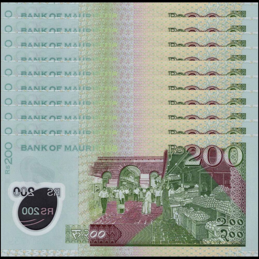 Mauritius -  200 Rupees 2024 - Pick # 65Ba - Set 10 PCS
