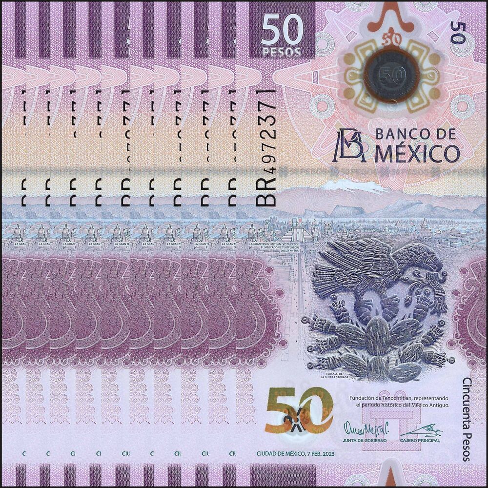 Mexico - 50 Pesos 2023 - Pick- NEW / B714d - Set 10 PCS