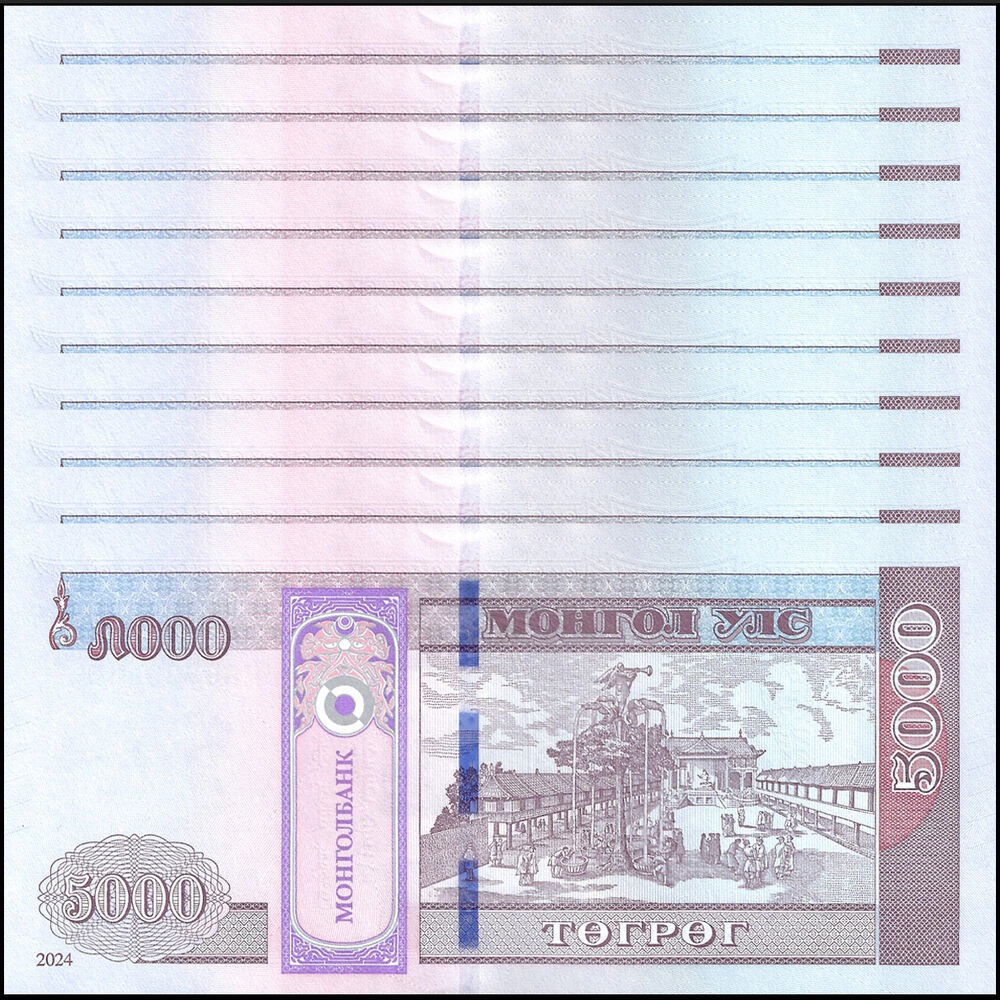 Mongolia - 5000 Tugrik 2024 - Pick- NEW / B449 - COMMEMORATIVE - Set 10 PCS