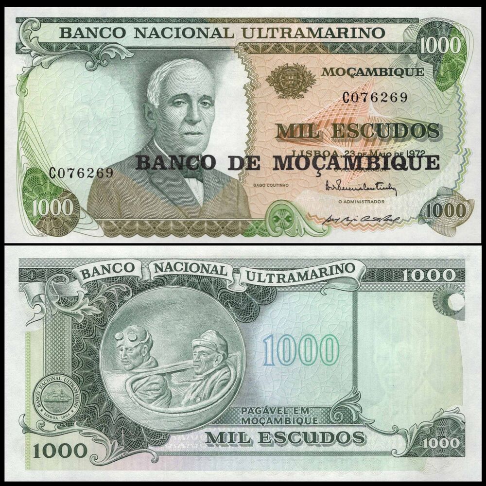 Mozambique -  1000 Escudos 1972 - Pick # 119 - Set 10 PCS