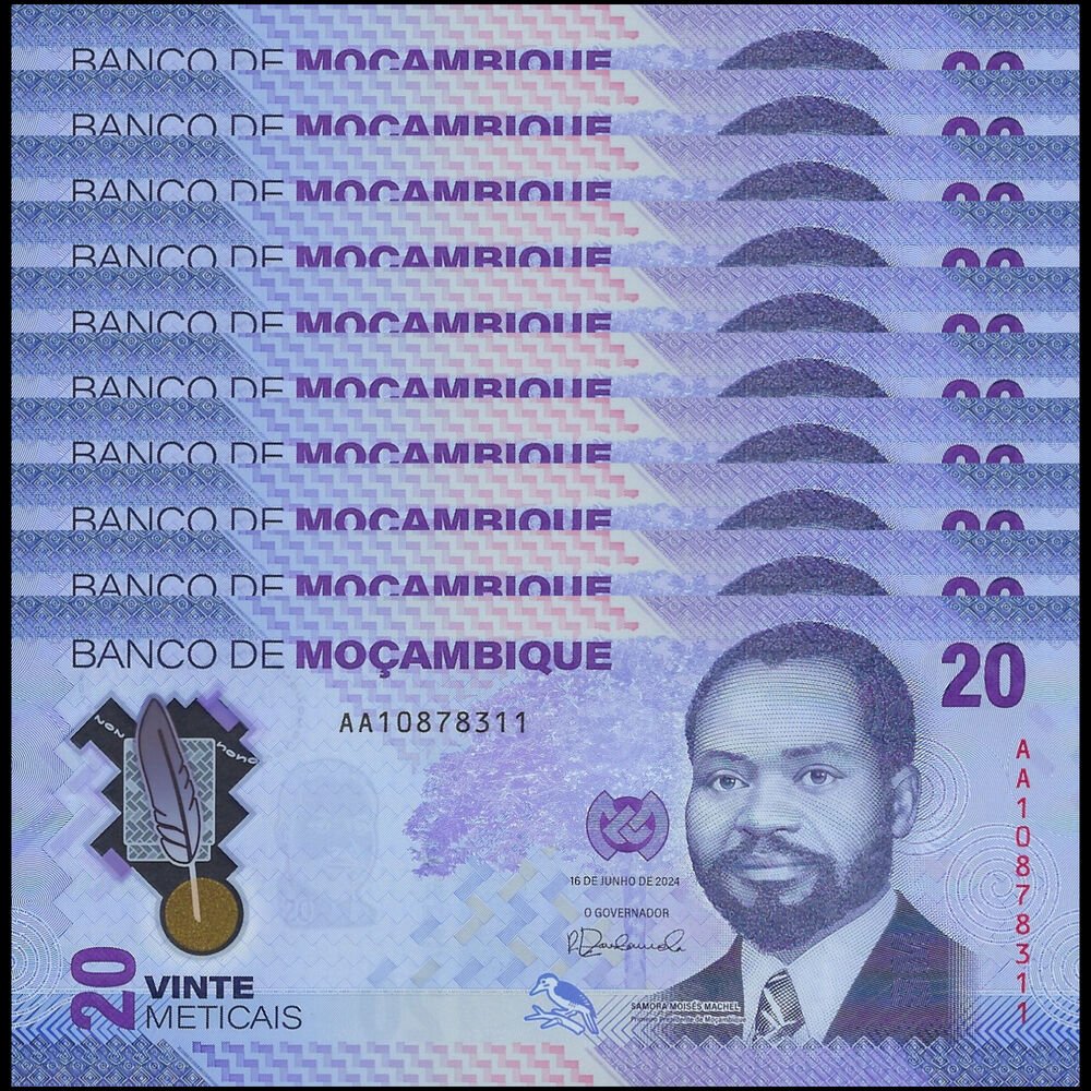 Mozambique - 20 Meticais 2024 - Pick # 155a - Set 10 PCS
