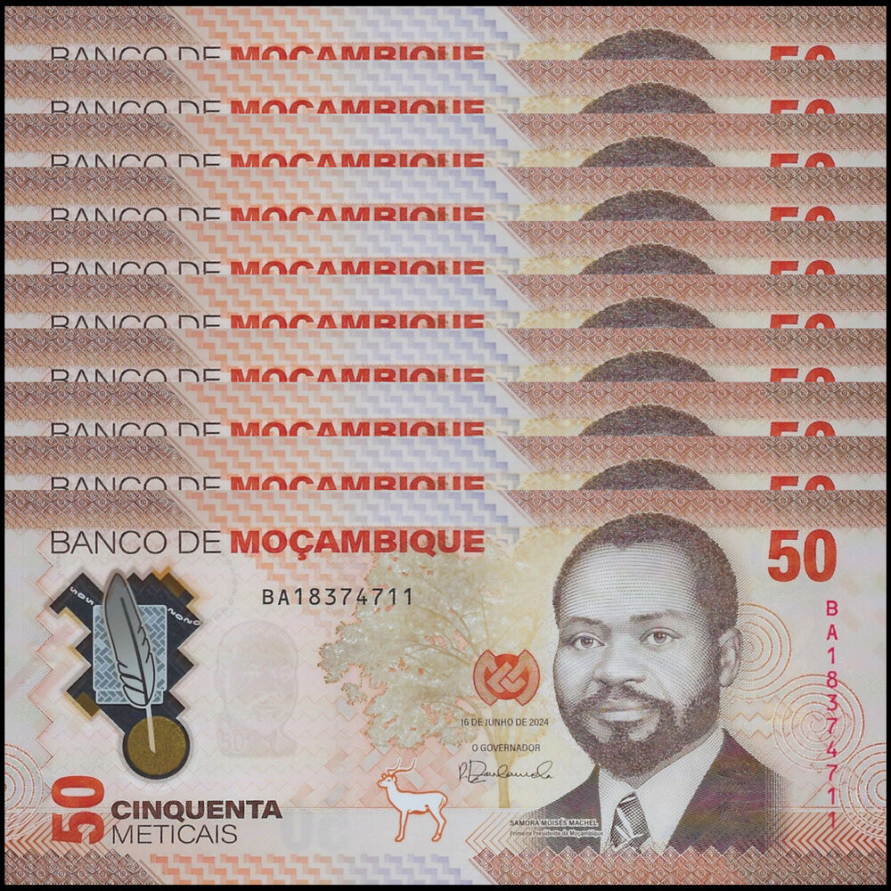 Mozambique - 50 Meticais 2024 - Pick # 156a - Set 10 PCS