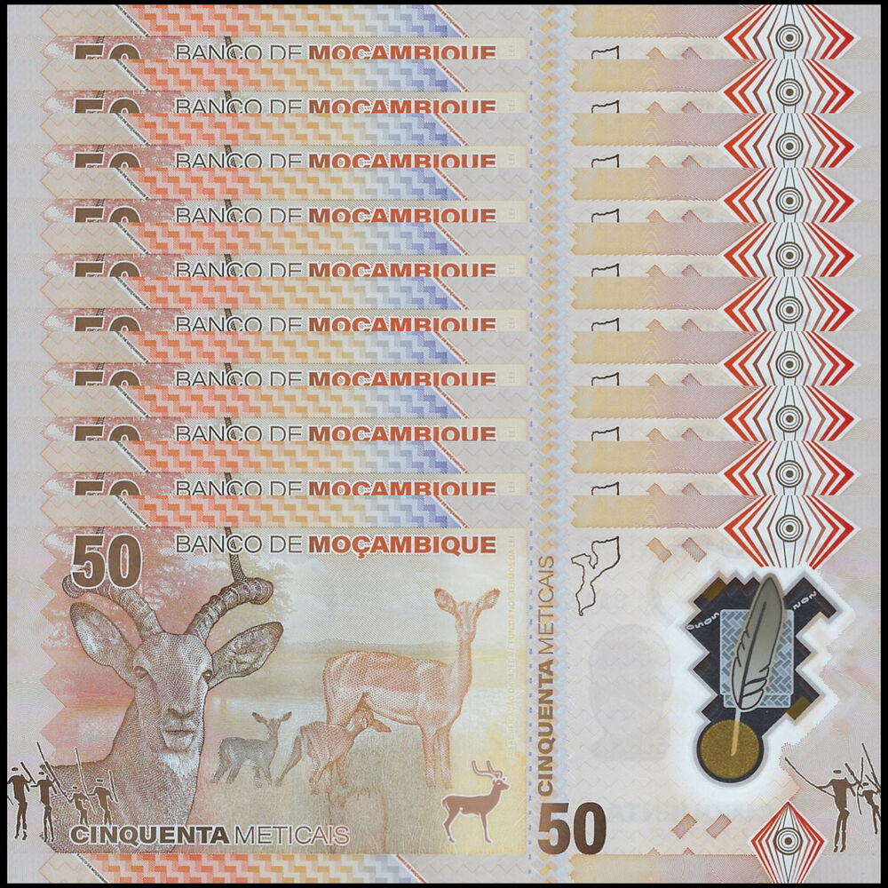 Mozambique - 50 Meticais 2024 - Pick # 156a - Set 10 PCS