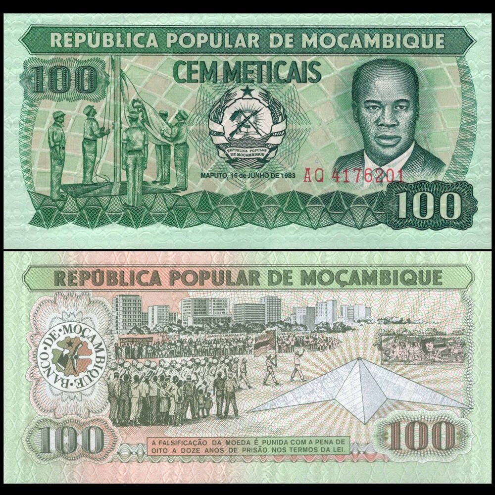 Mozambique -  100 Meticais 1983 - Pick # 130a - Set 10 PCS