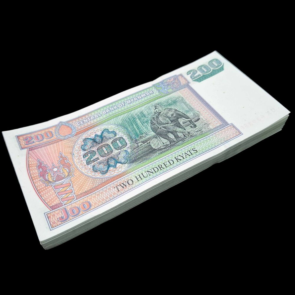 Myanmar -  200 Kyats 2004 - Pick- 78 - Bundle 100 PCS
