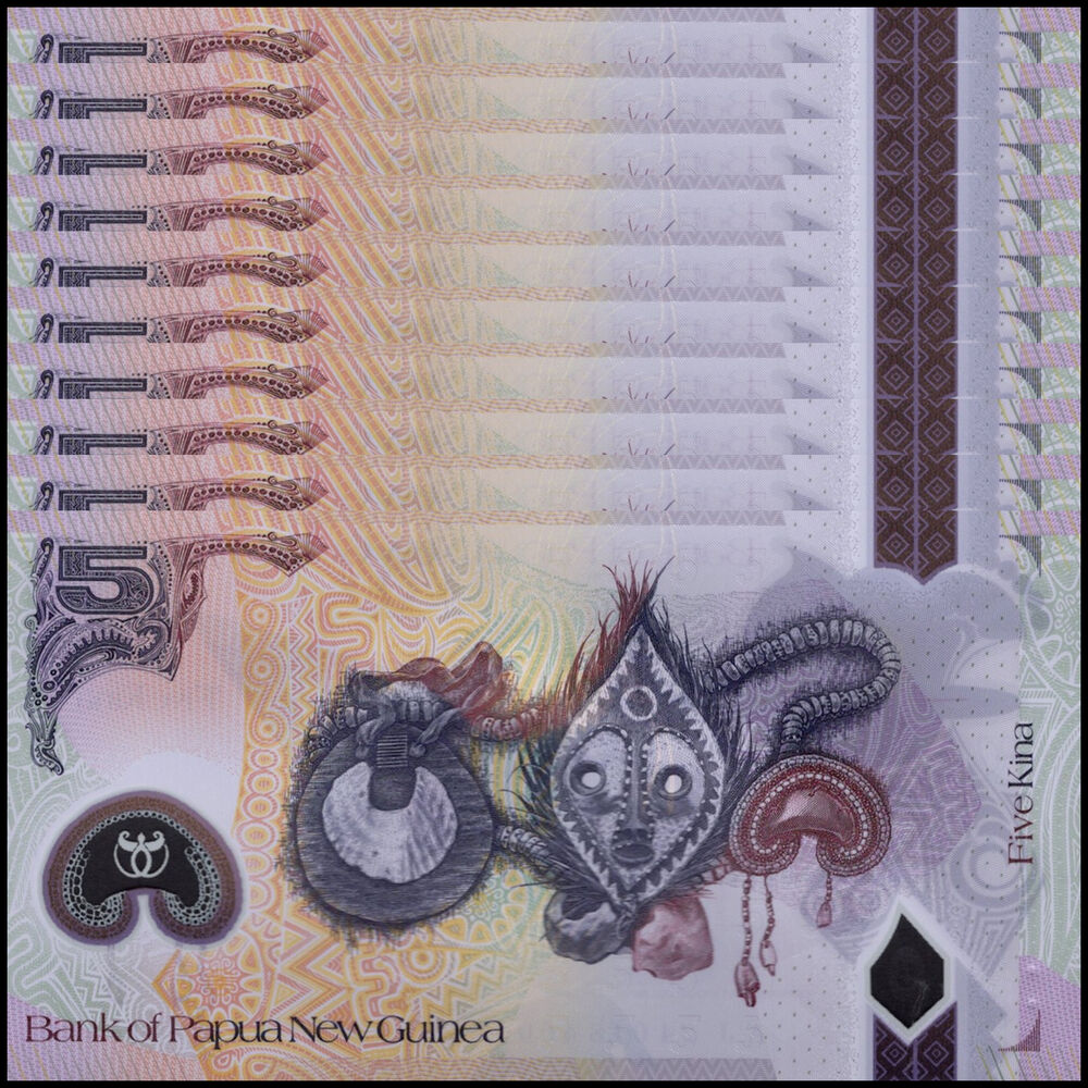 Papua New Guinea -  5 Kina 2024 - Pick # 51d - Set 10 PCS