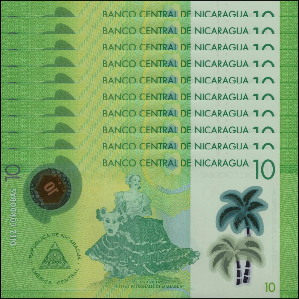Nicaragua -  10 Cordobas 2014 - Pick # 209a - Set 10 PCS