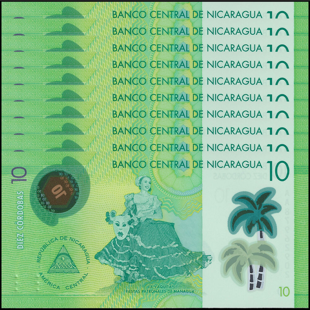 Nicaragua - 10 Cordobas 2022 - Pick # 209c - Set 10 PCS