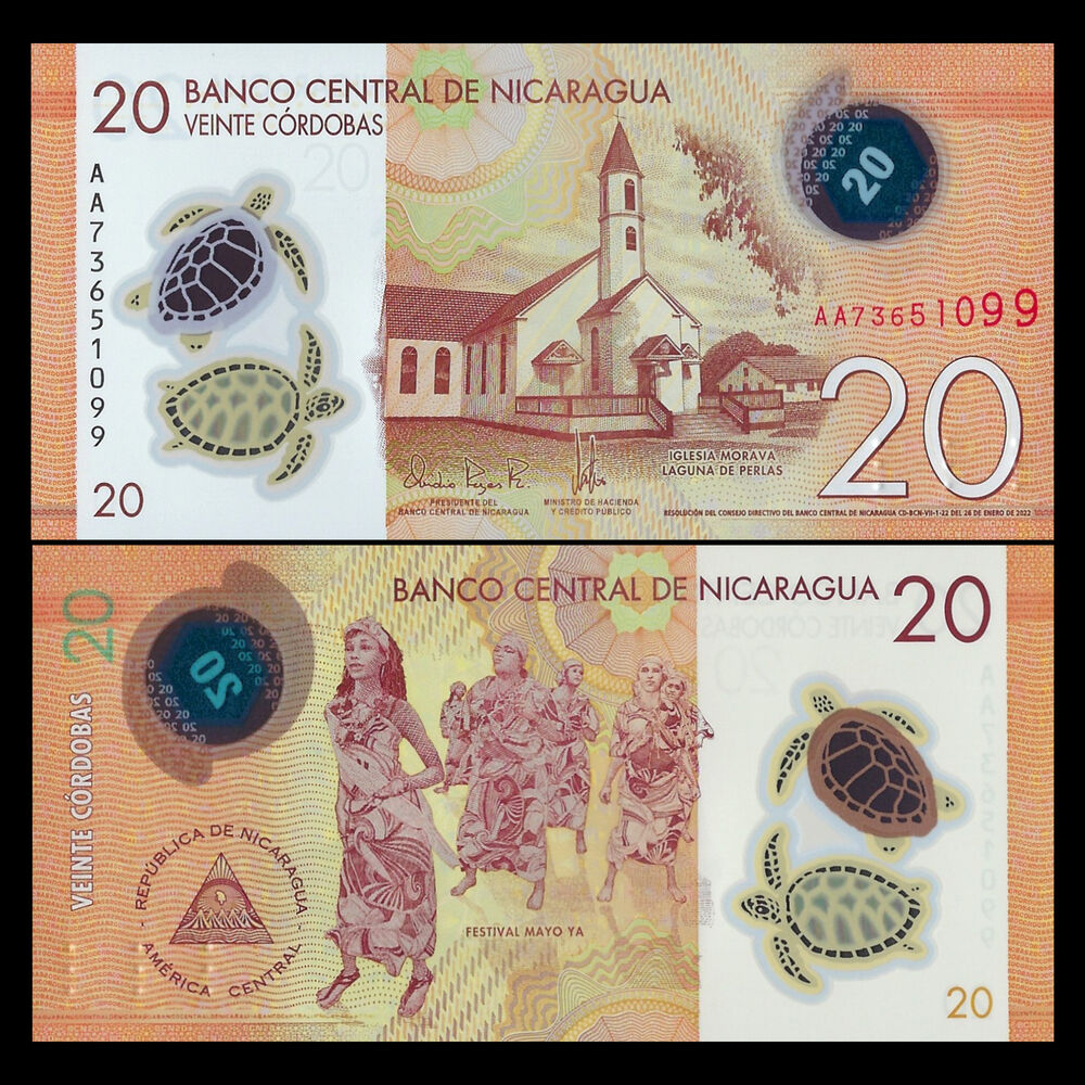 Nicaragua - 20 Cordobas 2022 - Pick # 210c - Set 10 PCS