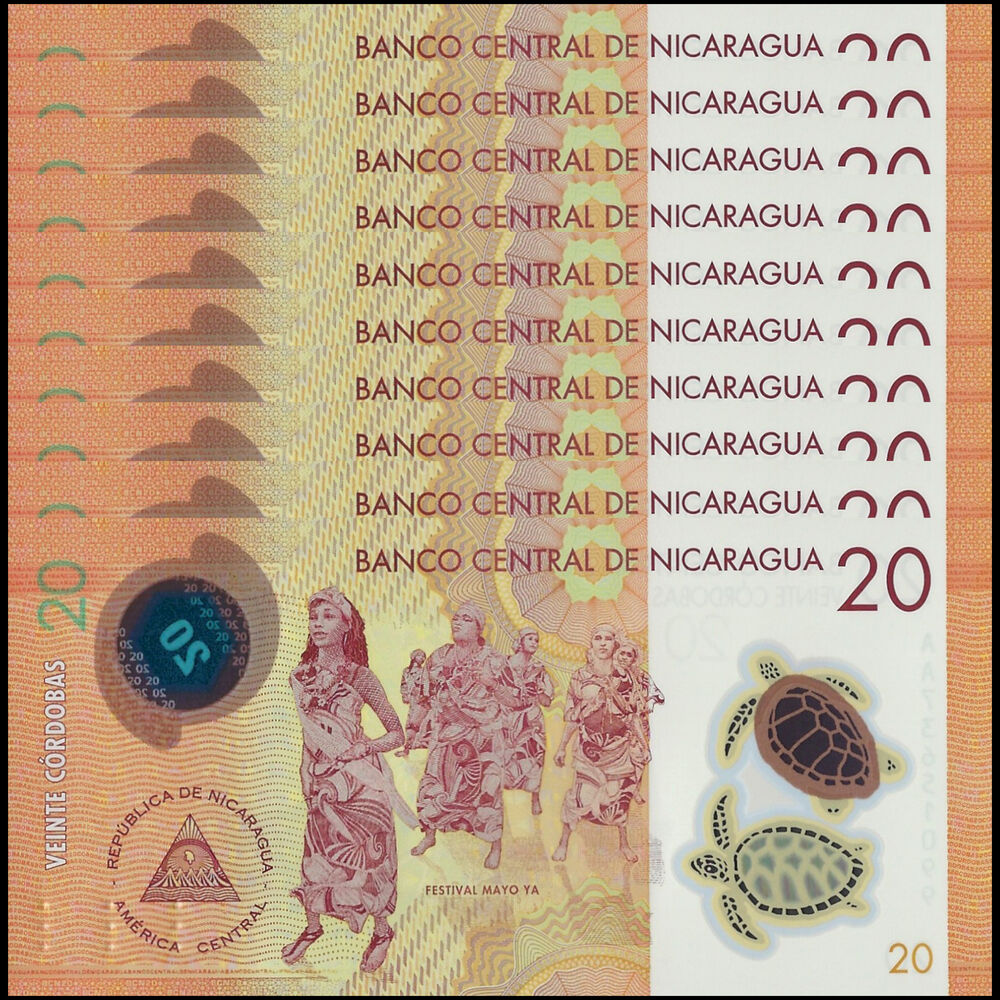 Nicaragua - 20 Cordobas 2022 - Pick # 210c - Set 10 PCS
