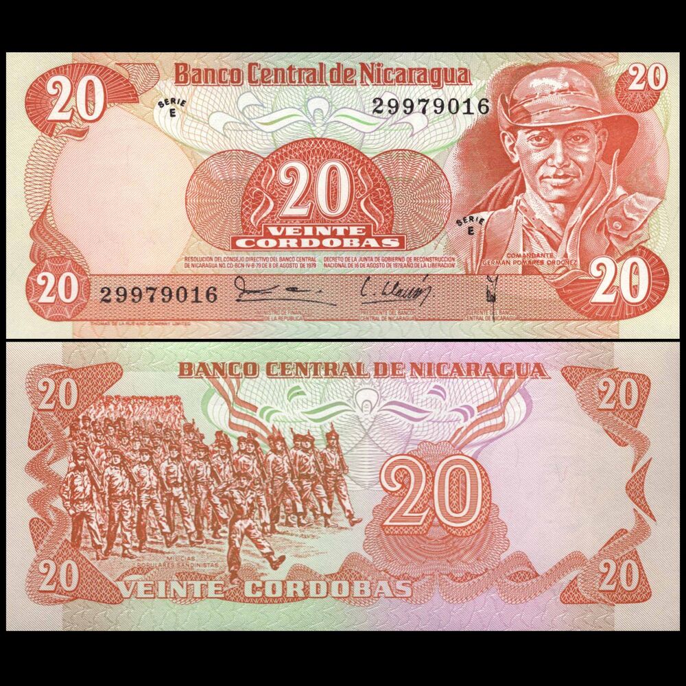Nicaragua -  20 Cordobas 1979 - Pick # 135 - Set 10 PCS