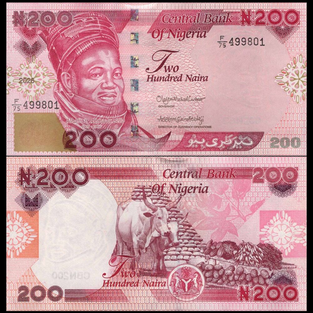Nigeria -  200 Naira 2026 - Pick # NEW - Set 10 PCS